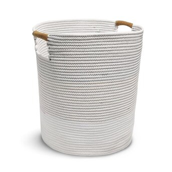 allen + roth 16-in W x 18-in H x 16-in D White Cotton Basket | Lowe's