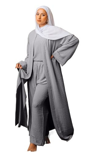 Urban Modesty Four Piece Abaya, Gray, Large | Amazon (US)