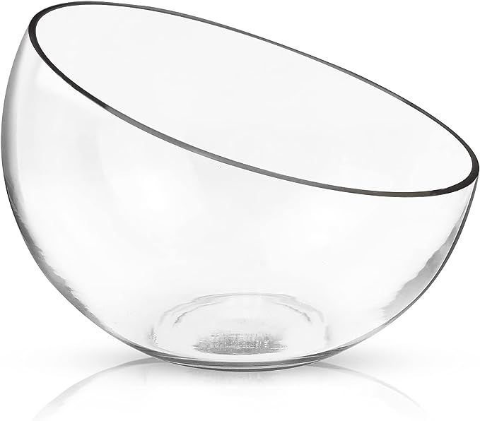 Royal Imports Clear Glass Slant Cut Tilted Angled Bubble Ball Decorative Serving Bowl For Buffet ... | Amazon (US)