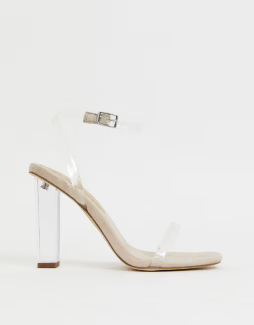 ASOS DESIGN Hark clear barely there block heeled sandals | ASOS US