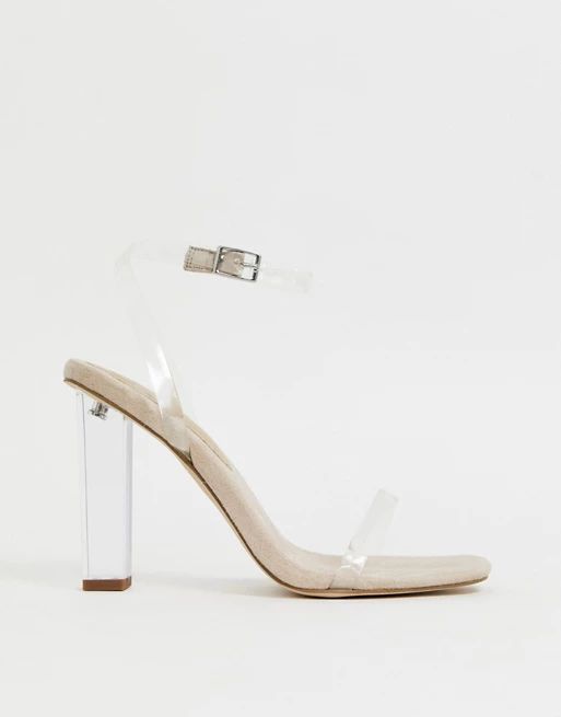 ASOS DESIGN Hark clear barely there block heeled sandals | ASOS US