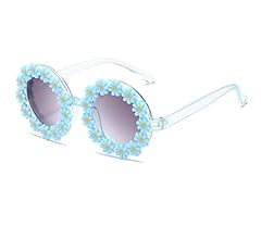 JINHUIBBA Girls round Flower Sunglasses Flower Cute Glasses UV 400 Protection for Outdoor Beach | Amazon (US)