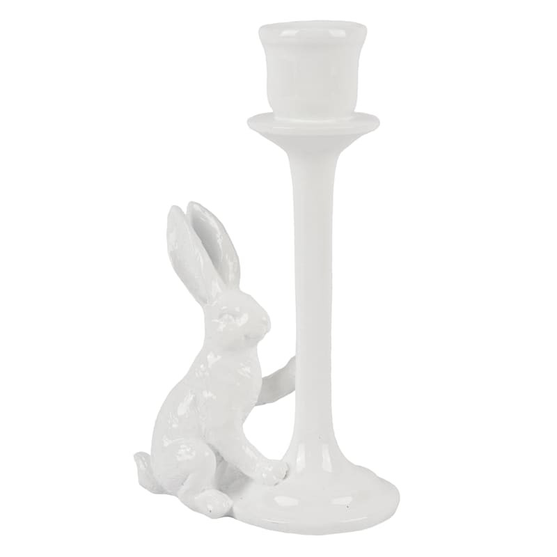 White Easter Bunny Candle Holder, 8" | At Home