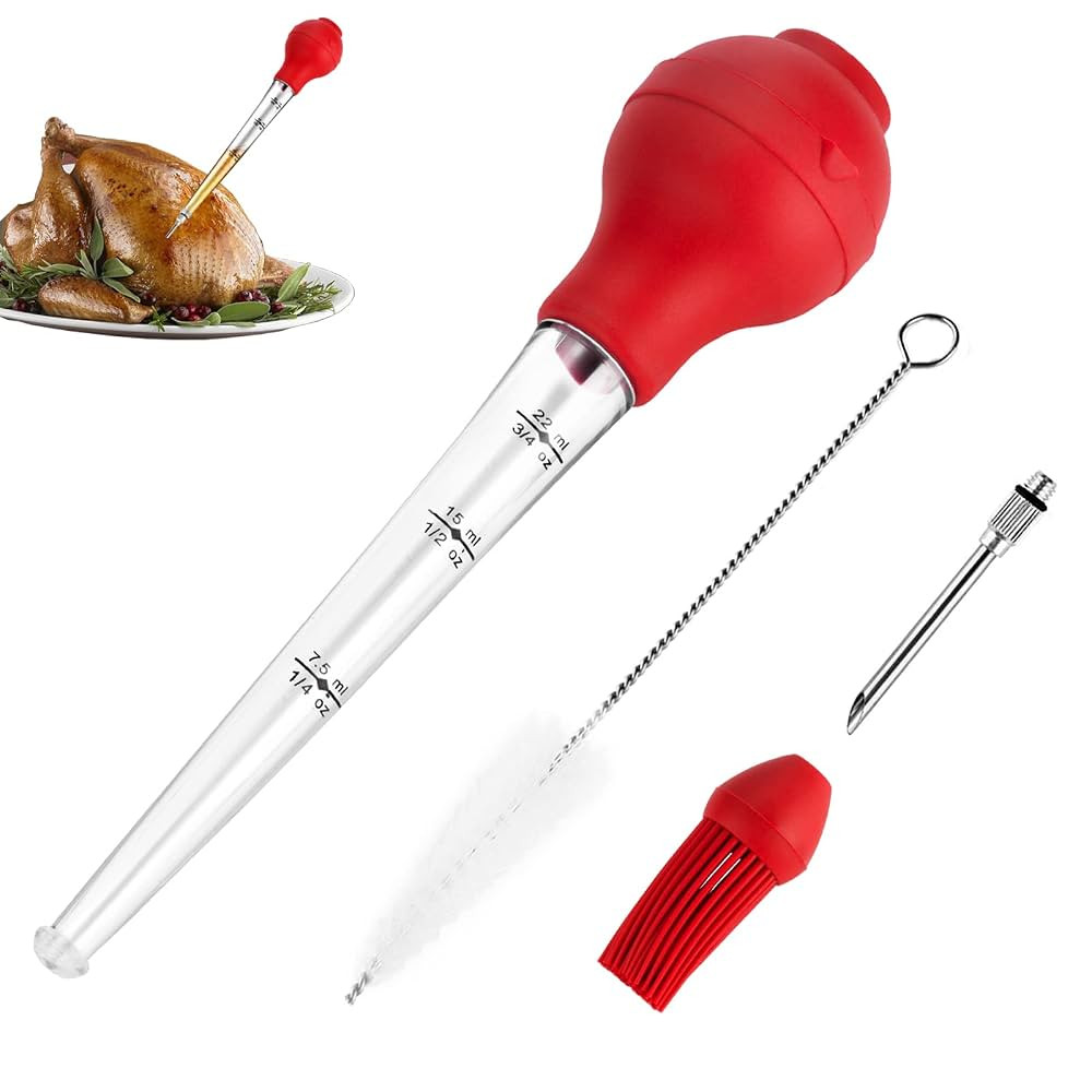 JY COOKMENT Turkey Baster with Barbecue Basting Brush, Baster Syringe for Home Baking and Roaster... | Amazon (US)