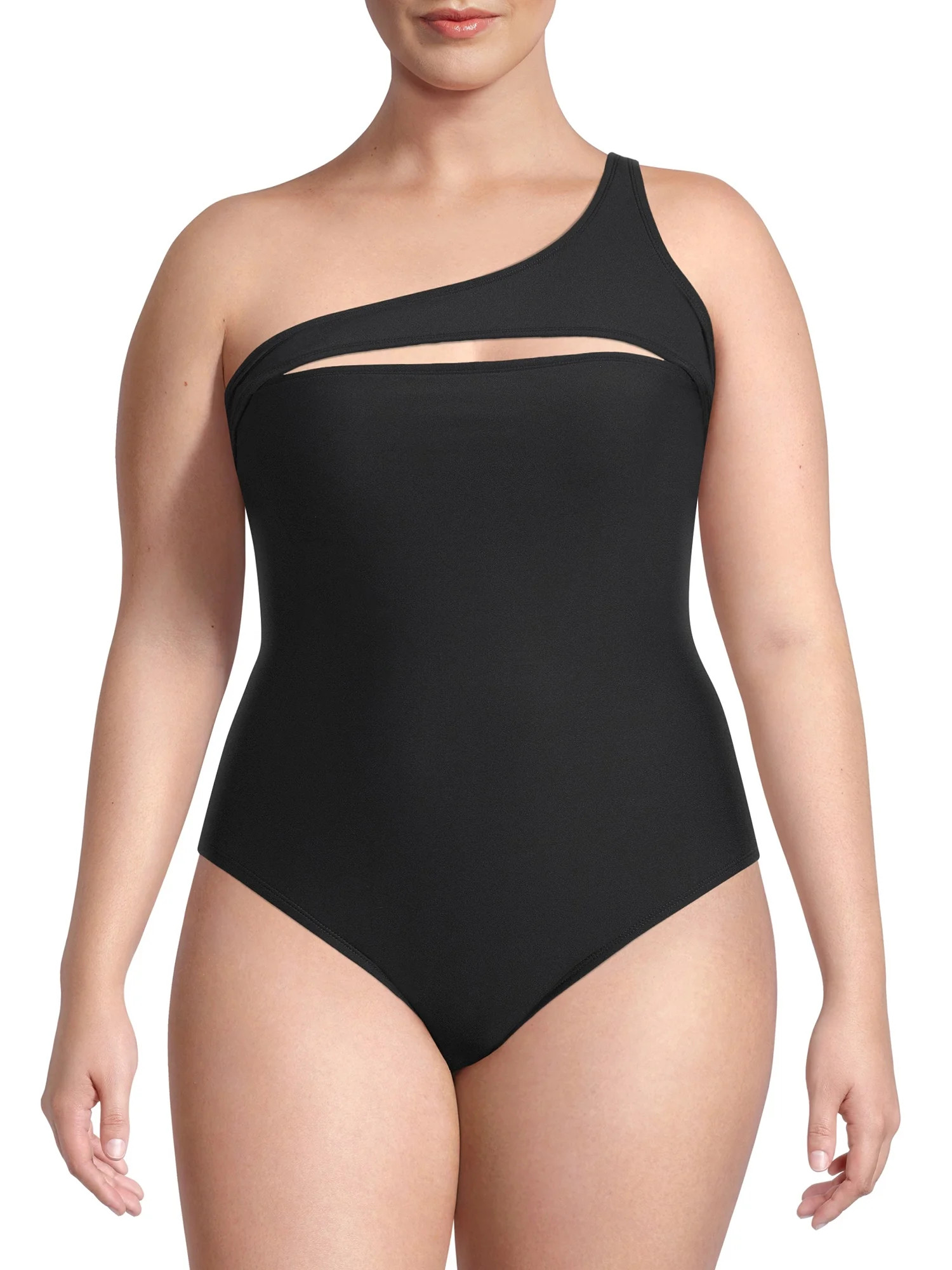 Social Angel Women's Plus Harper One Shoulder One Piece Swimsuit | Walmart (US)