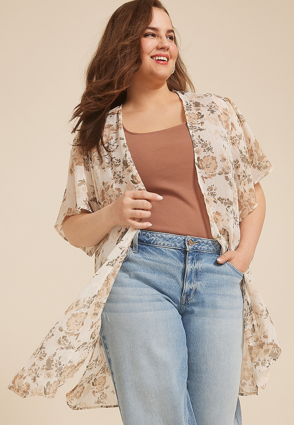 Plus Size Floral Kimono | Maurices