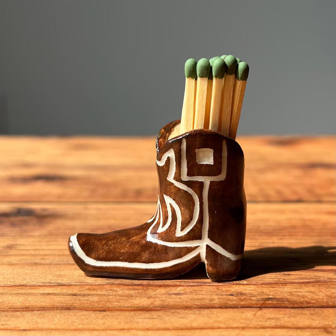 Dark Brown Cowboy Boot Match Holder/striker - Etsy | Etsy (US)