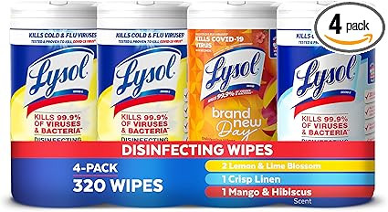 Lysol Disinfecting Wipes Bundle, Home Apartment Dorm Room Essentials and Cleaning Supplies, All P... | Amazon (US)