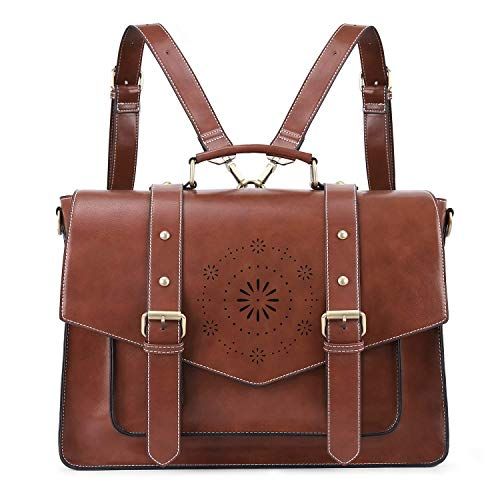 ECOSUSI Backpack for Women Briefcase Messenger Laptop Bag Vegan Leather Satchel Work Bags Fits 15... | Amazon (US)
