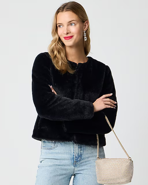 Faux-fur cropped jacket | J.Crew Factory