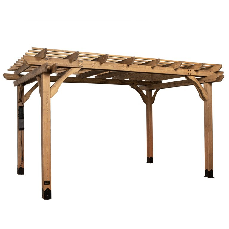 Backyard Discovery 14' x 10' Fairhaven Rustic Finish Nordic Spruce Pergola | Walmart (US)