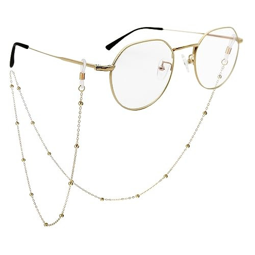 WLLHYF Eyeglass Chains, Women Beaded Cute Eye Glass Frames Cord Mask Holder Lanyard String Necklace Stylish Sunglasses Jewelry Glasses Strap Accessory Prevent Loss (gold) | Amazon (US)