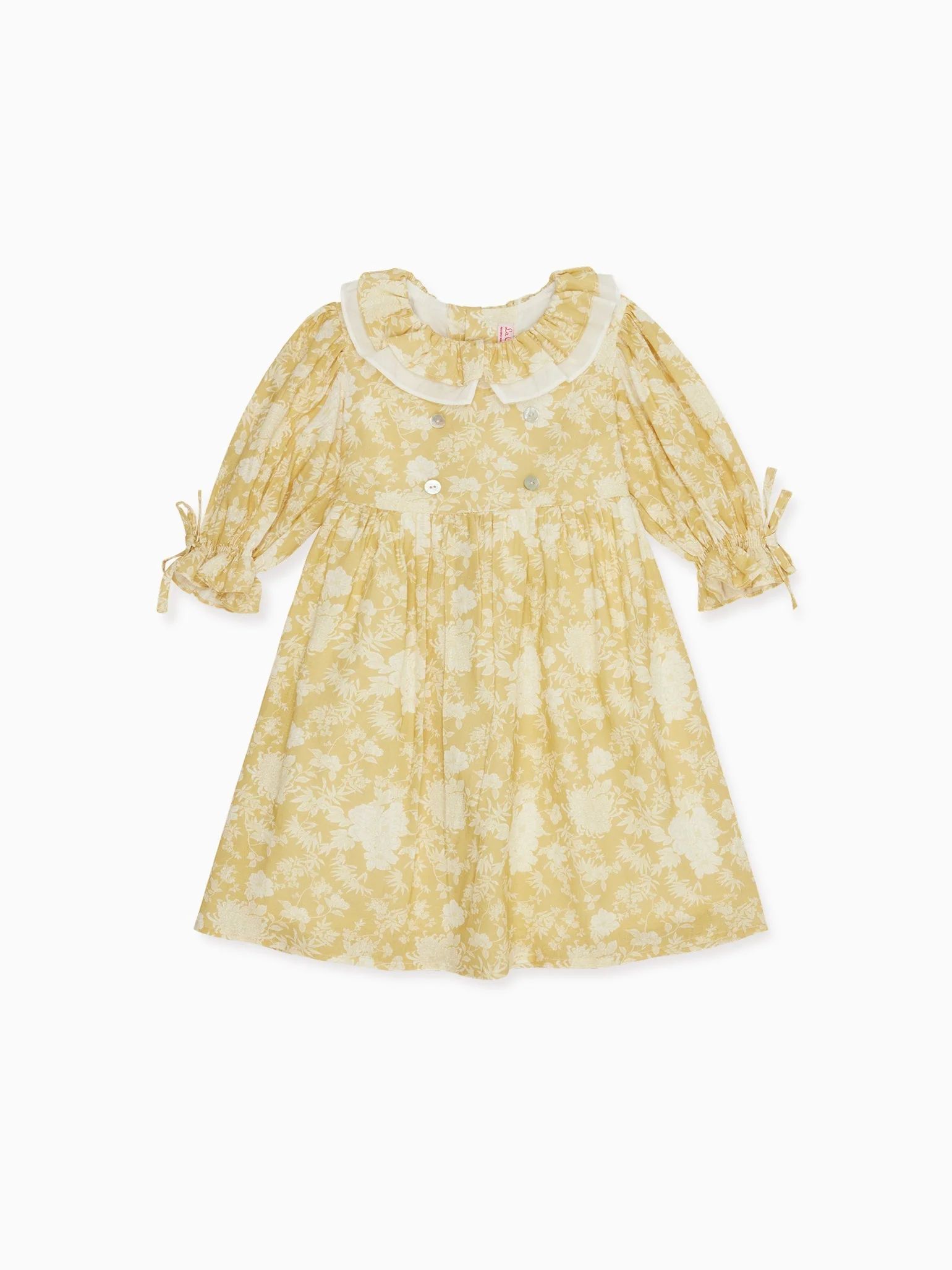 Yellow Floral Abigail Girl Fit And Flare Dress | La Coqueta (US)