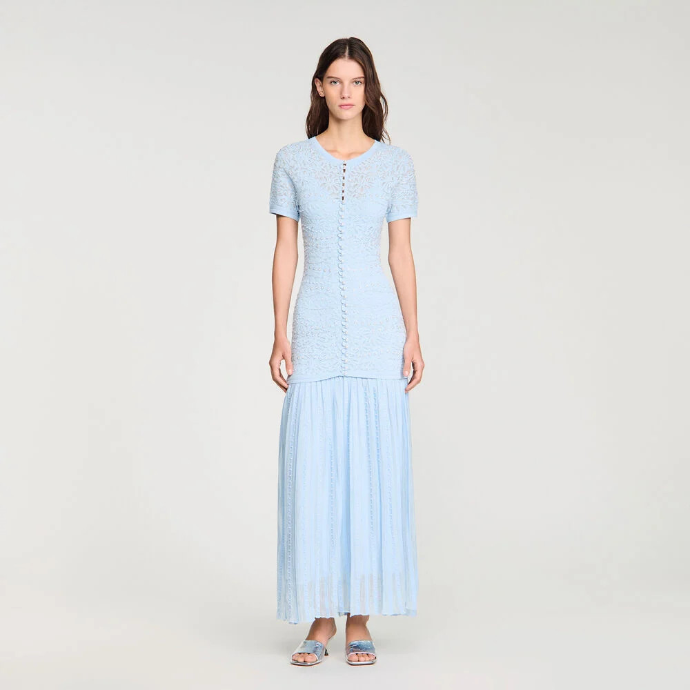 Beaded knit maxi dress | Sandro US | Sandro-Paris US