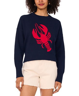 Vince Camuto Women's Cotton Lobster Crewneck Sweater - Macy's | Macy's