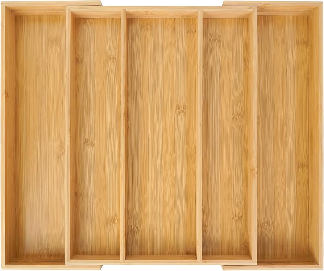 Utoplike Bamboo Kitchen Drawer Organizer 5 Slot Utensil Holder Cutlery Tray Organiser in Kitchen in Bedroom in Living Room | Amazon (US)