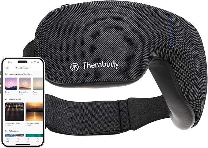Therabody SmartGoggles (2nd Generation) Heated Eye Mask & Eye Massager - Blackout Sleep Mask & Te... | Amazon (US)