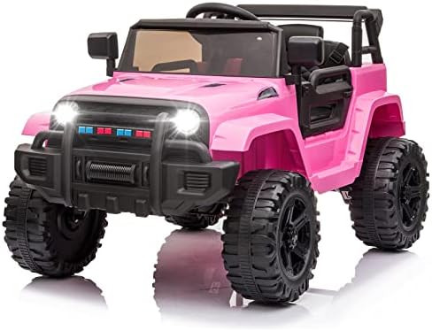 Amazon.com: JOYMOR Ride on Truck with Remote Control, 4 Wheels 12V Battery Powered Kids Car, with... | Amazon (US)