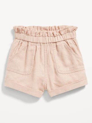 High-Waisted Linen-Blend Pull-On Utility Shorts for Baby | Old Navy (US)