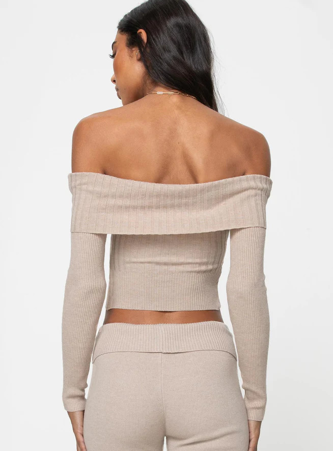 Tagula Off The Shoulder Top Beige | Princess Polly US