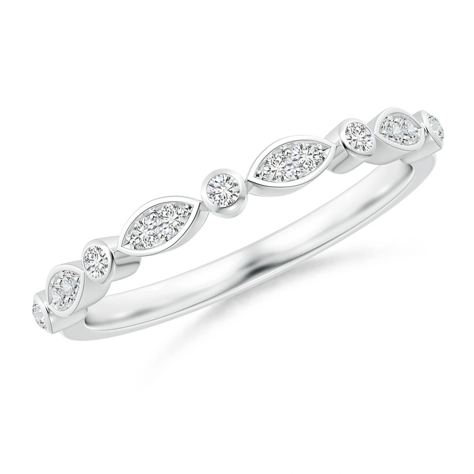 Aeon Vintage Inspired Diamond Lace Pattern Wedding Ring | Angara | Angara US