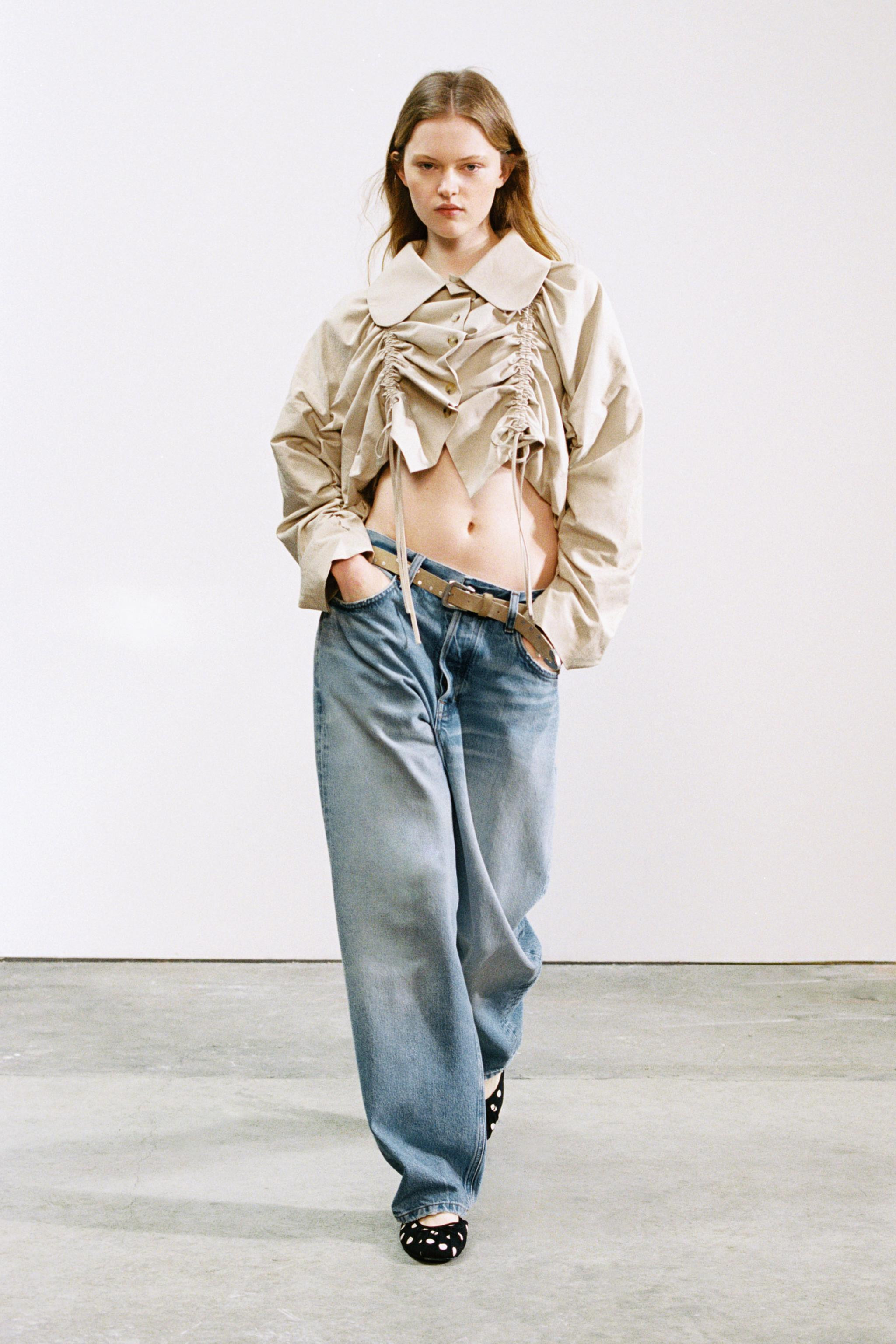 RUFFLED CROPPED TRENCH COAT | Zara US