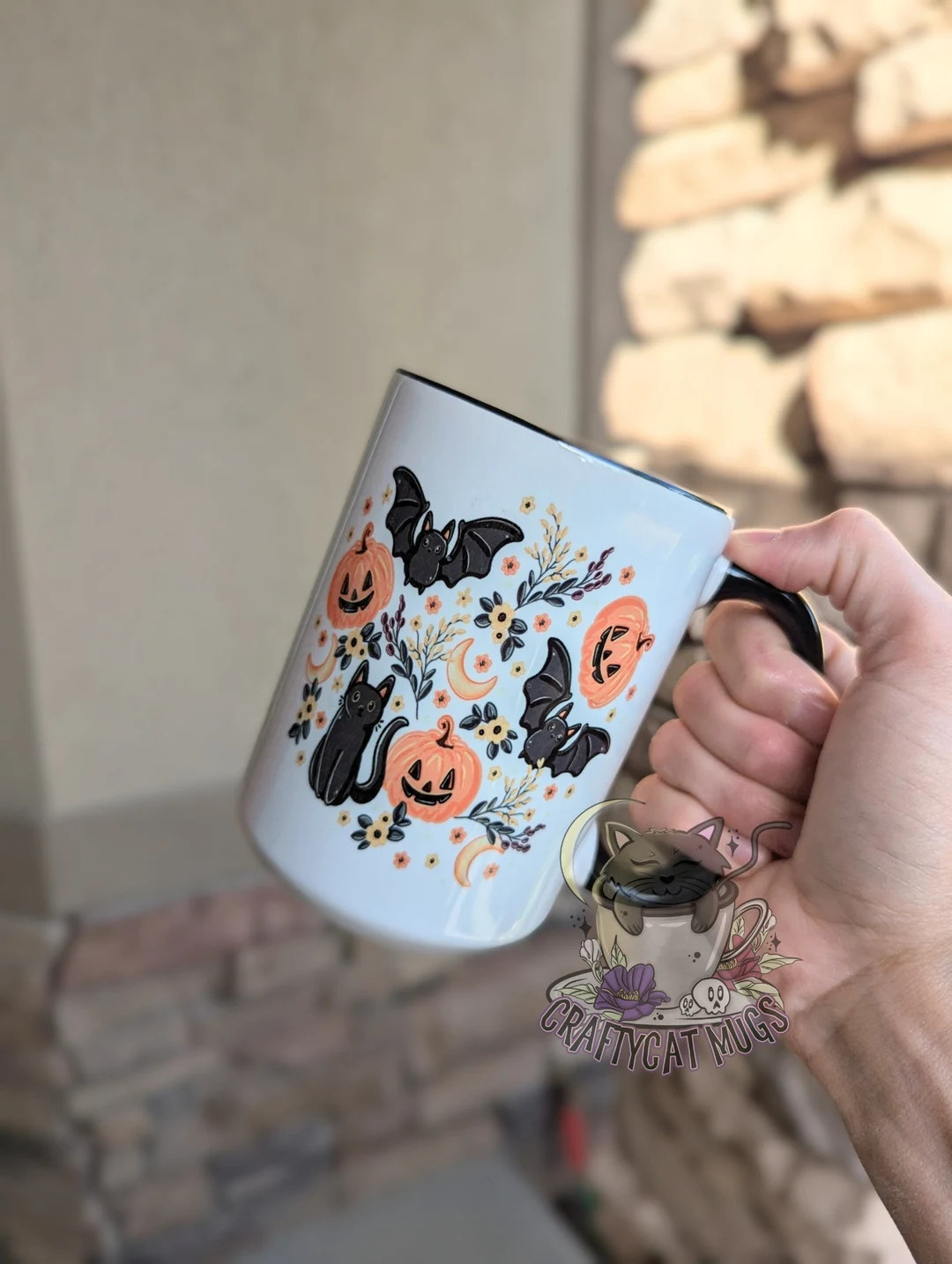 Cute Spooky Halloween Mug Black Cat Mug Pumpkin Tumbler Cute Spooky Cup - Etsy | Etsy (US)