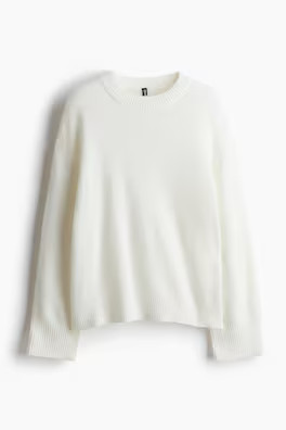 Appliquéd Sweater - Cream - Ladies | H&M US | H&M (US + CA)