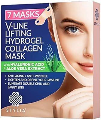 7 Piece V Line Shaping Face Masks – Lifting Hydrogel Collagen Mask with Aloe Vera – Anti-Agin... | Amazon (US)