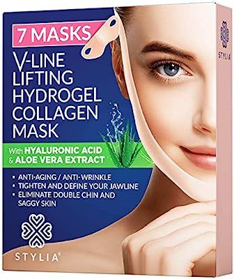 7 Piece V Line Shaping Face Masks – Lifting Hydrogel Collagen Mask with Aloe Vera – Anti-Agin... | Amazon (US)