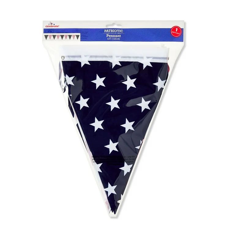 Patriotic Stars & Stripes Pennant, 72", by Way To Celebrate | Walmart (US)