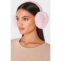Pink Boucle Faux Fur Ear Muffs | PrettyLittleThing US