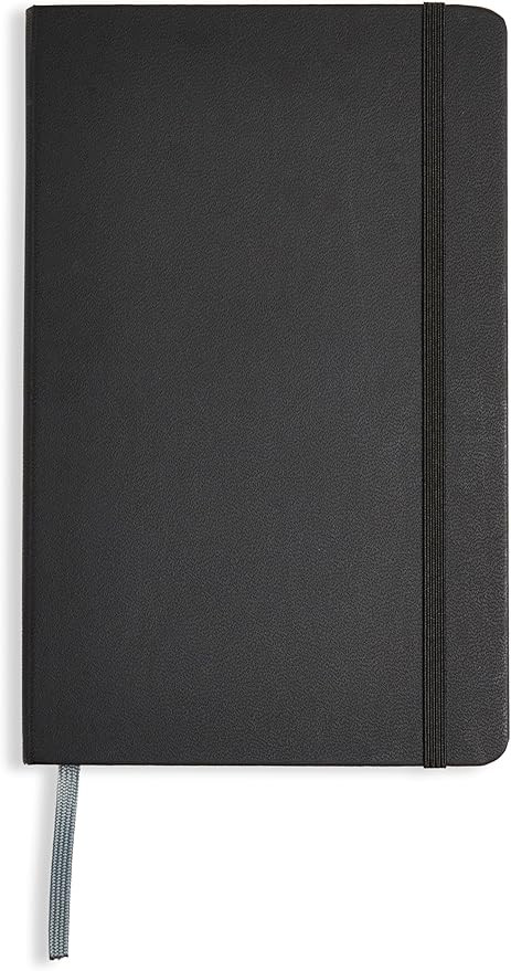 Amazon Basics Classic Lined Notebook, 240 Pages Hardcover, 5 x 8.25-Inch, Black | Amazon (US)