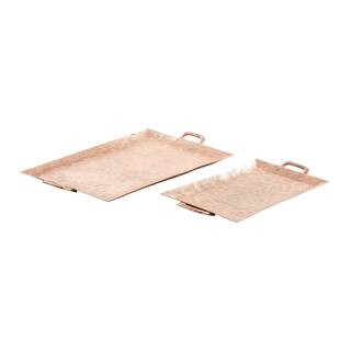 Bronze Aluminum Decorative Tray (Set of 2) | The Home Depot