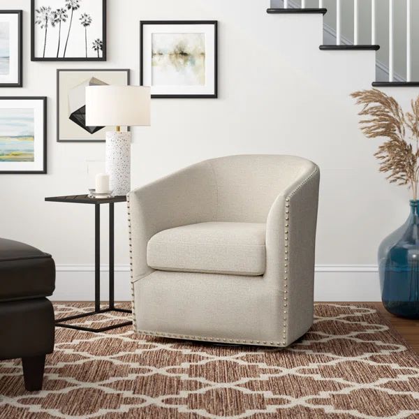 Leominster 28'' Wide Swivel Barrel Chair | Wayfair North America