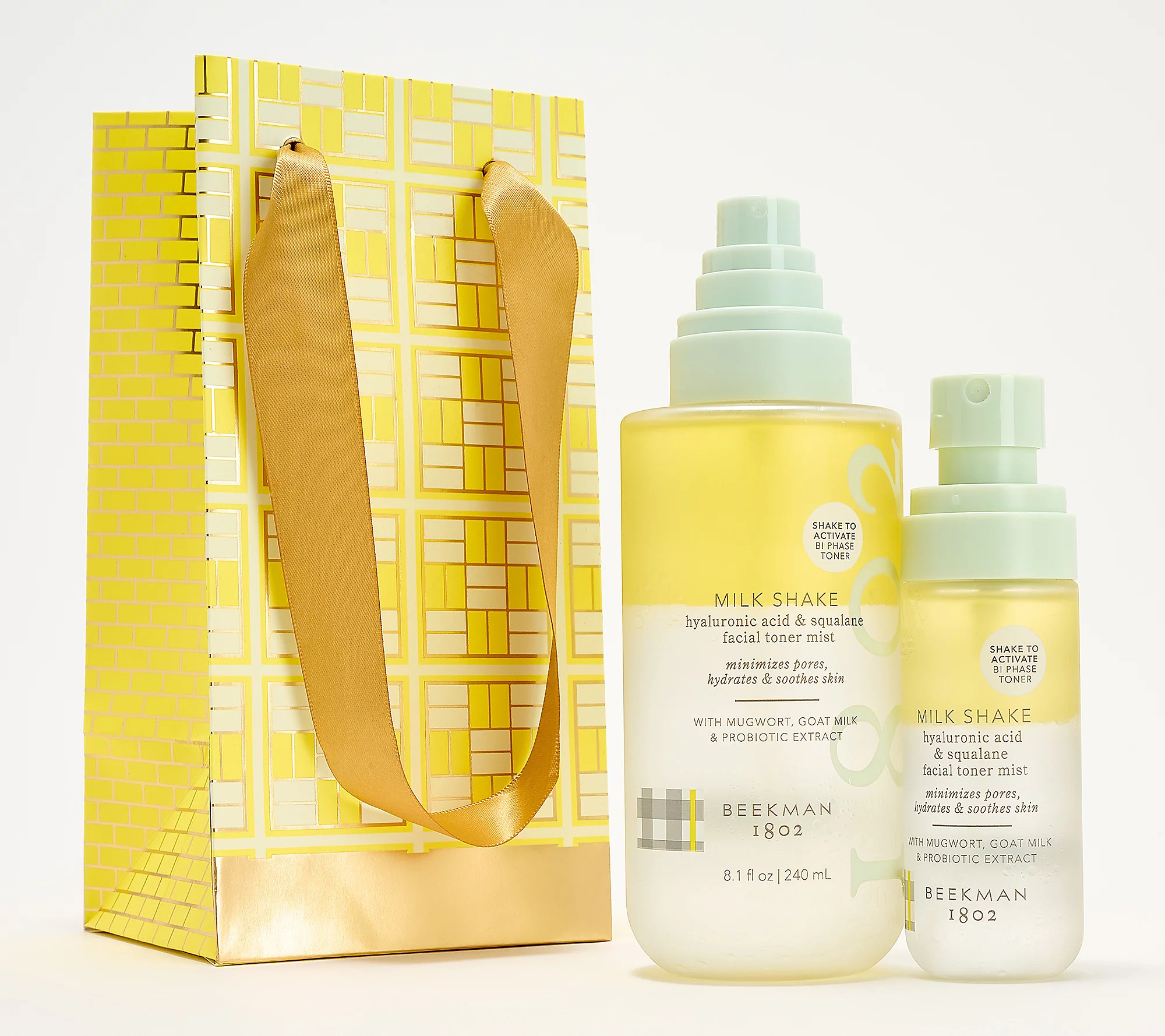 Beekman 1802 Milkshake Facial Toner Home & Away Set w/ Gift Bag | QVC