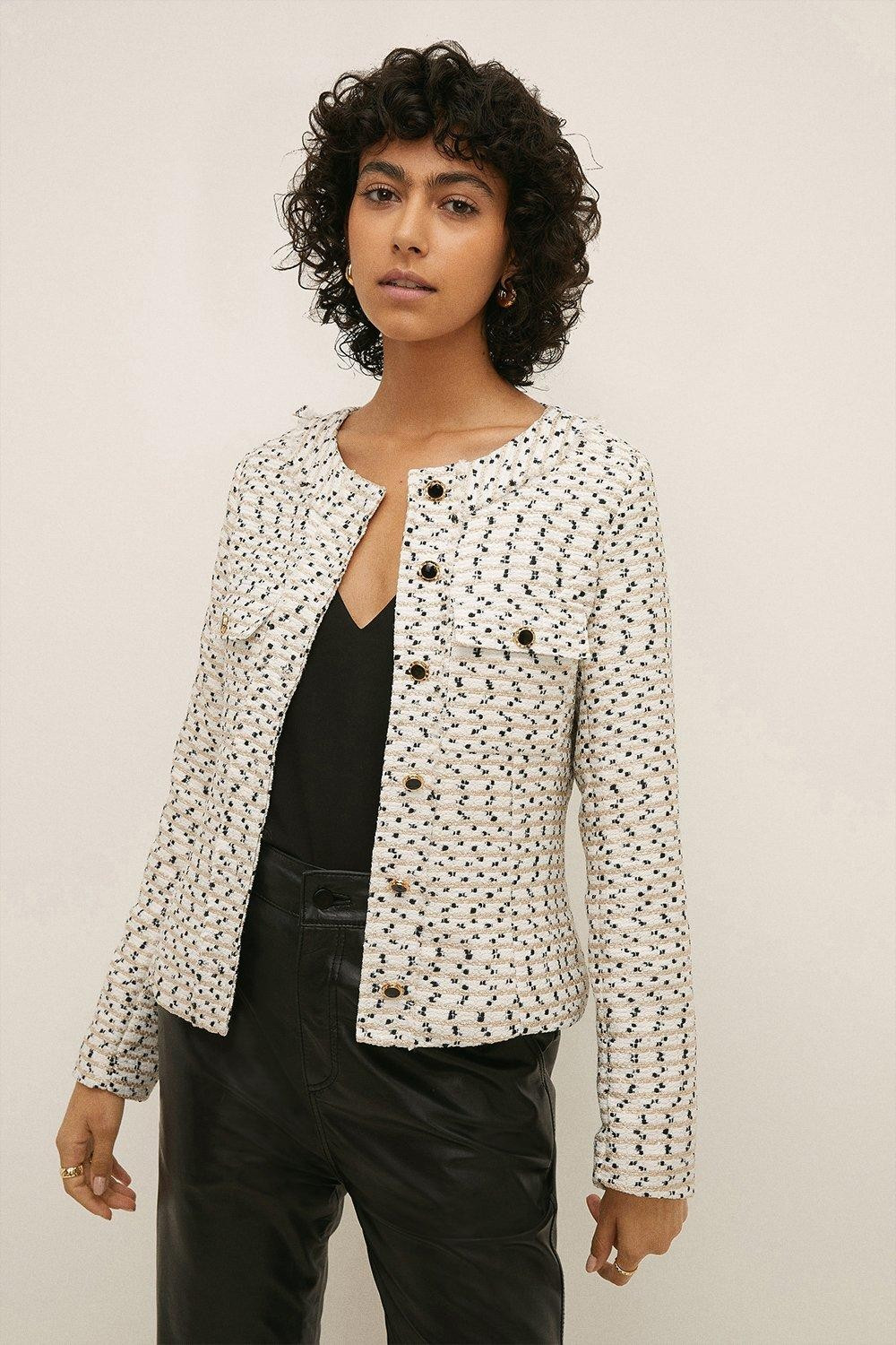 Mono Tweed Jacket | Oasis UK & IE 