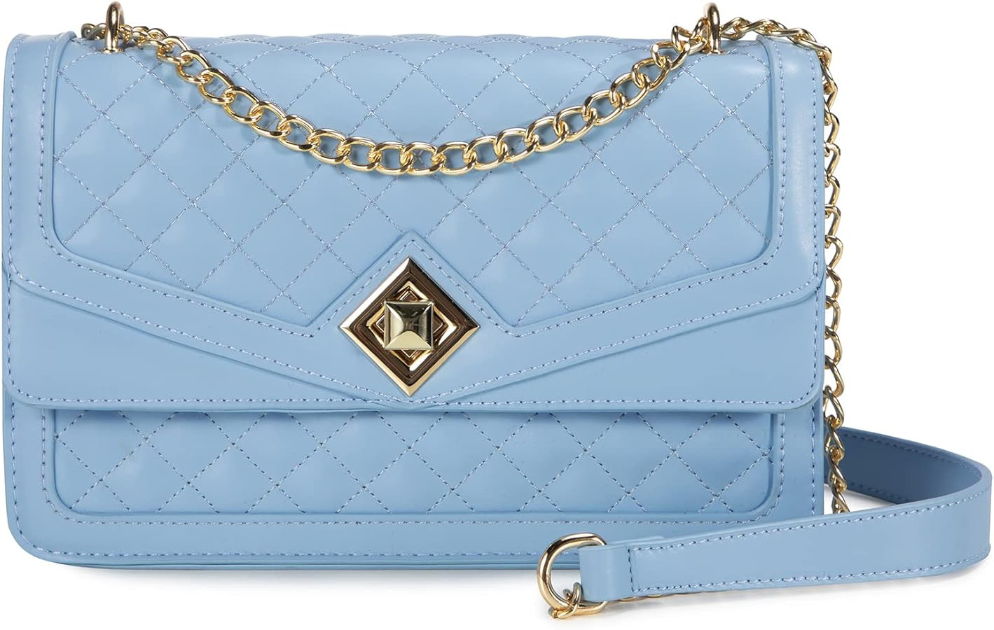 LOVEVOOK Crossbody Bags for Women Leather Quilted Shoulder Bag with Chain Strap Trendy Clutch Sat... | Amazon (US)