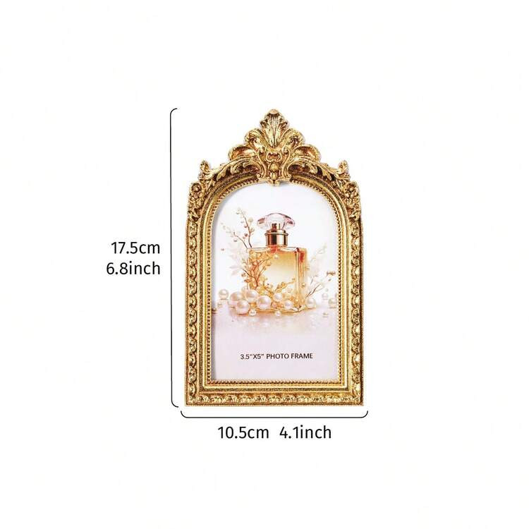 1pc Vintage European Style Gold Curved Frame Decorative Photo Frame, With One Random Inner Paper, For Home Decoration And Picture Display Gifts Birthday Graduation | SHEIN