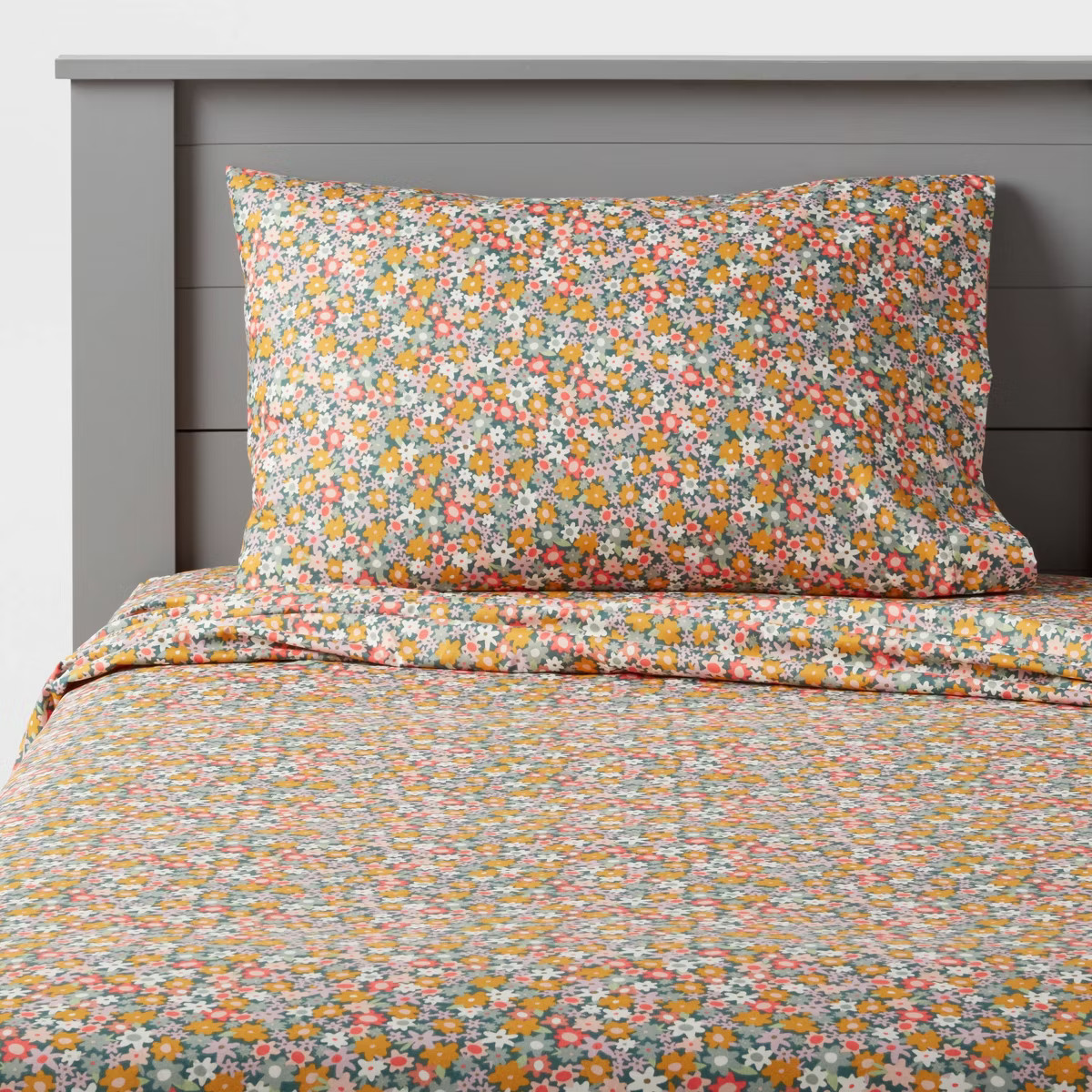 Microfiber Kids' Sheet Set Floral Green - Pillowfort™ | Target