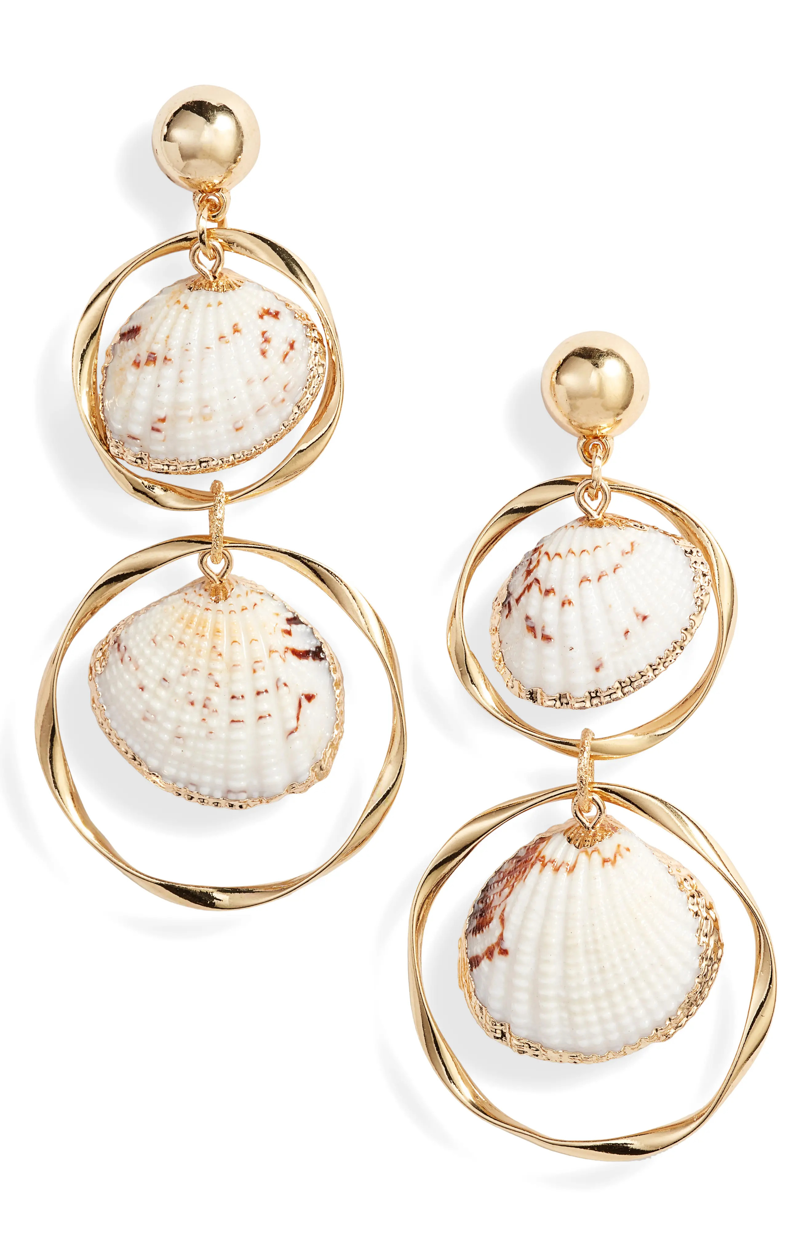 Women's Ettika Double Shell & Hoop Drop Earrings | Nordstrom