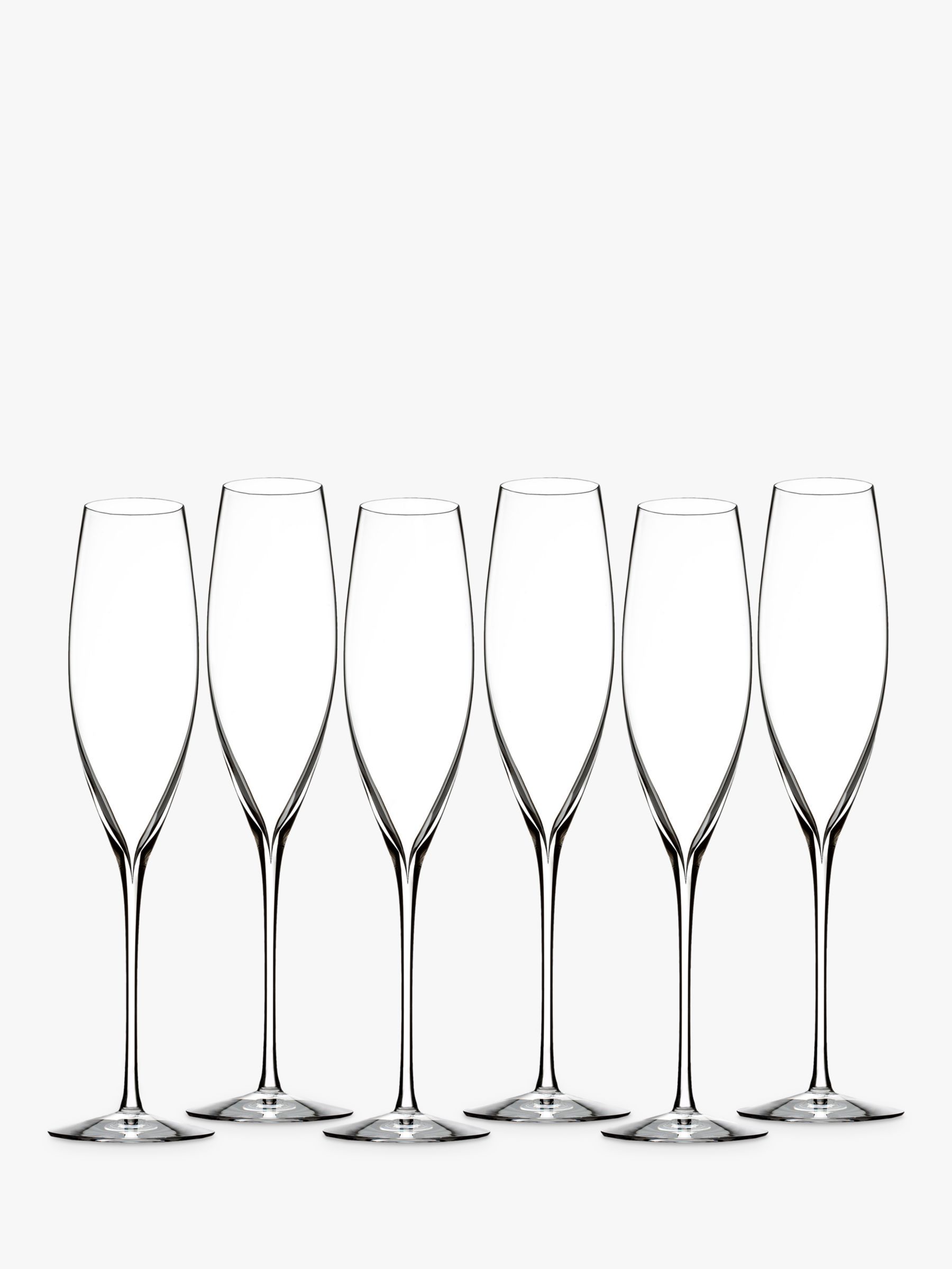 Waterford Crystal Elegance Champagne Celebration Crystal Glasses, 242ml, Set of 6, Clear | John Lewis (UK)