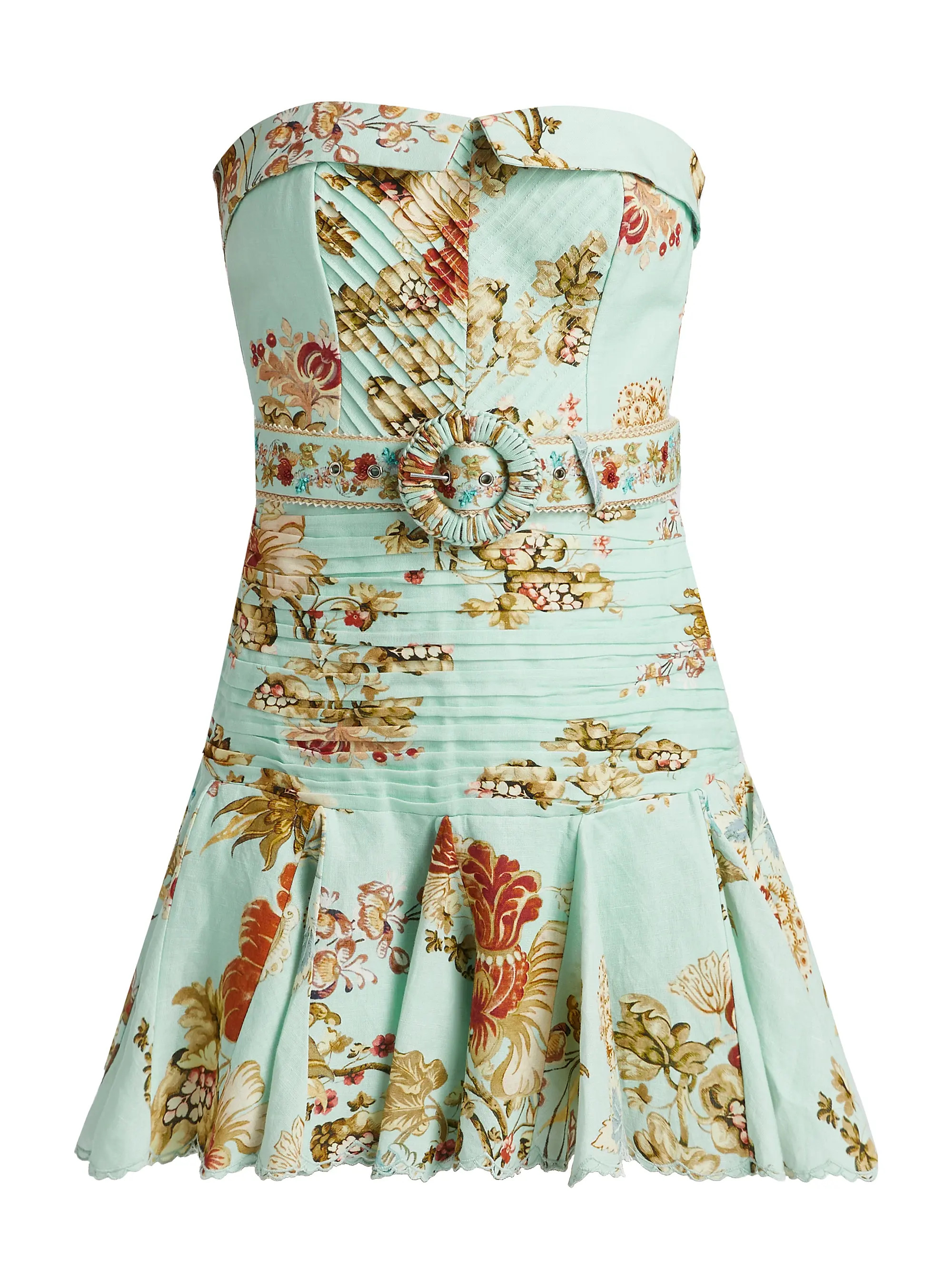 Rohi Floral Belted Strapless Minidress | Saks Fifth Avenue