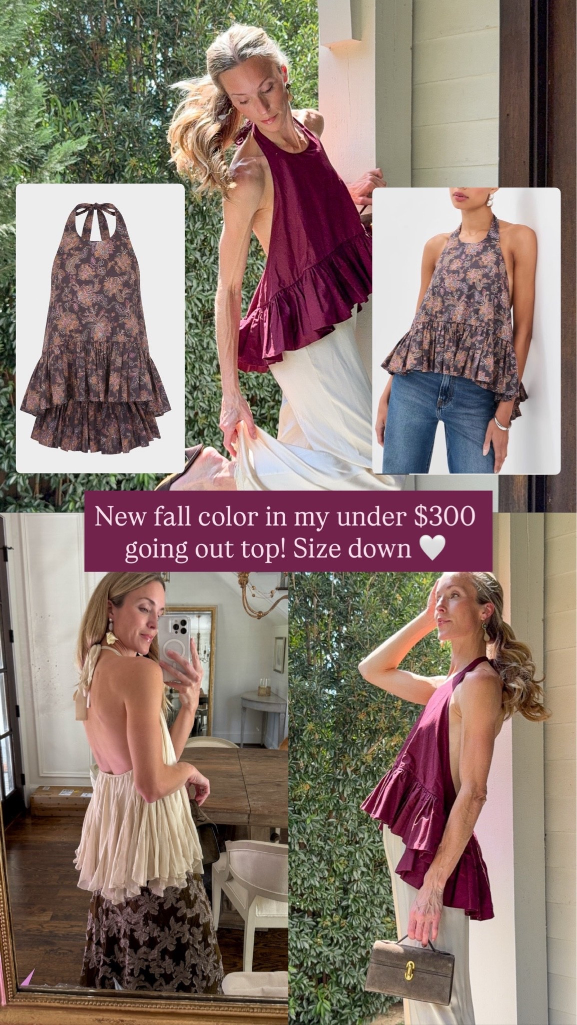 A favorite night out top of mine now in chocolate paisley! I wear XS and recommends going down to your smaller size unless you are very busty.

#LTKootd #LTKSeasonal