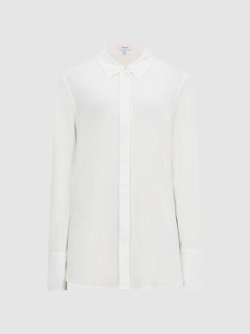 Matte Silk Tunic Shirt | Reiss UK