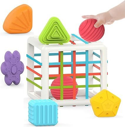 Amazon.com: MINGKIDS Montessori Toys for 1 Year Old,Baby Sorter Toy Colorful Cube and 6 Pcs Multi... | Amazon (US)