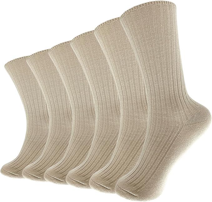 6 Pairs Comfortable Casual Cotton Socks for Women, Girls and Students (fit women girls shoe size ... | Amazon (US)