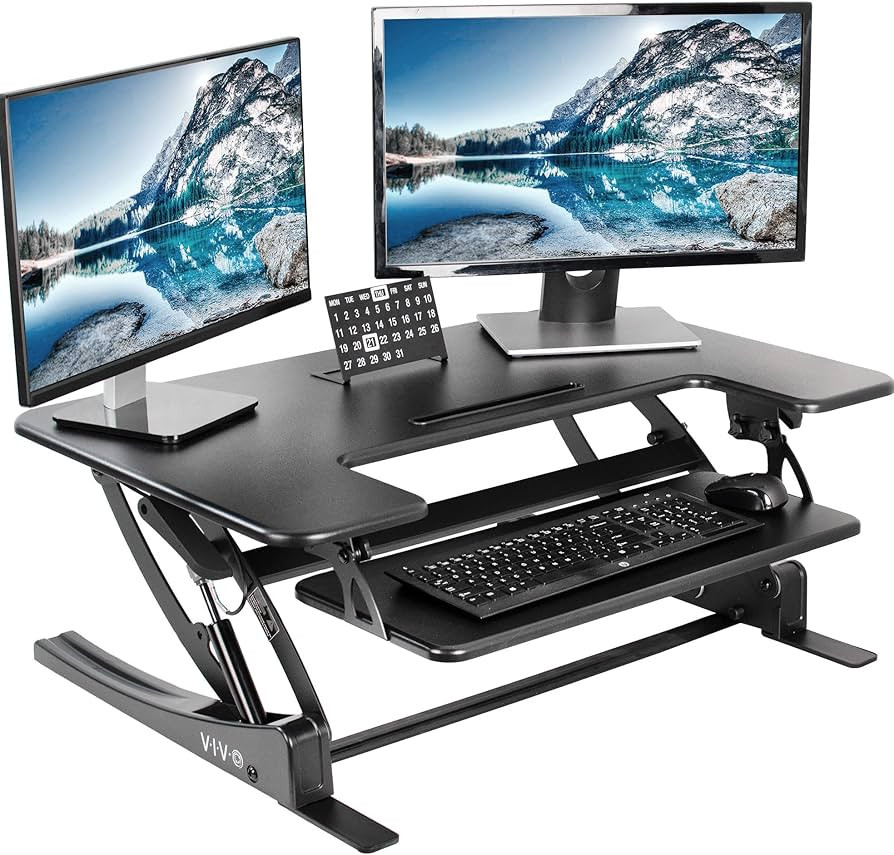 VIVO 36 inch Height Adjustable Stand Up Desk Converter, V Series, Quick Sit to Stand Tabletop Dua... | Amazon (US)