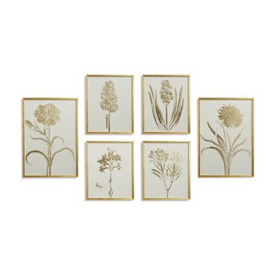 Gilded Silkscreen Botanical Prints on White from the New York Botanical Garden Archives | Frontga... | Frontgate