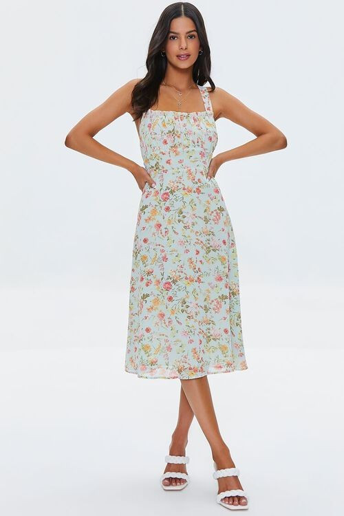 Floral Print Crisscross Midi Dress | Forever 21 (US)